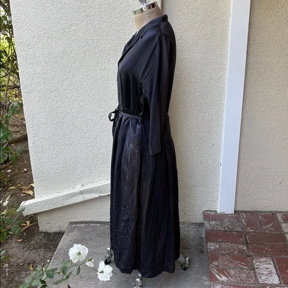 CP Shades gorgeous silk blend black dress w/ great pockets & belt. Made in USA - Picture 5 of 15
